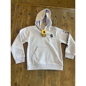 Girls Light Purple Carhartt Pullover Hoodie Sleeve Graphic Lightweight Sz 6 NEW